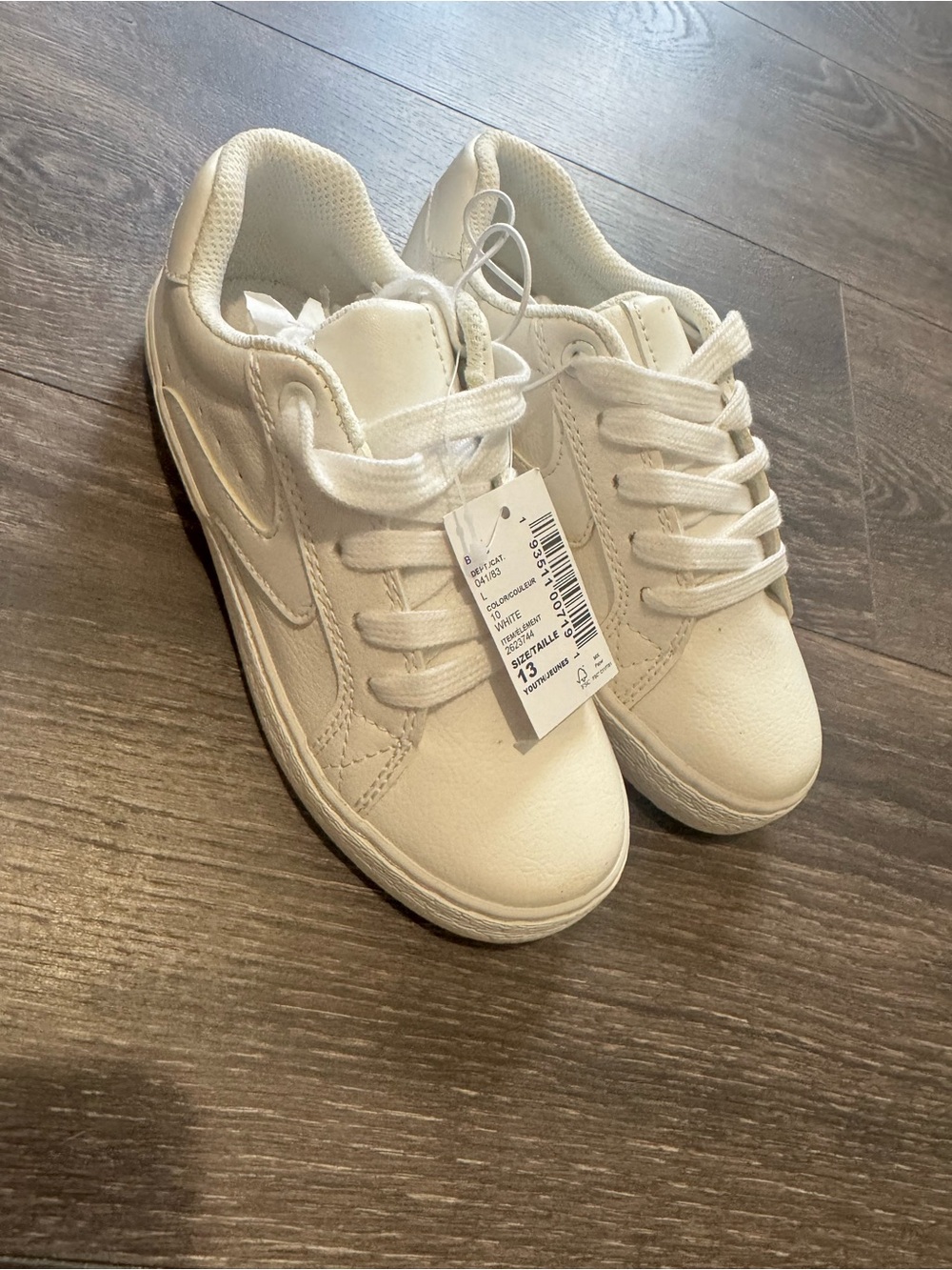 The Children's Place Boys Faux Leather Low Top Sneakers White Size 13